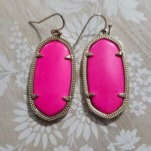 Kendra Scott Neon Pink Elle Gold Drop Earrings